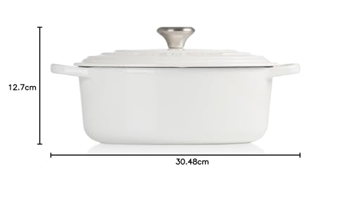Le Creuset Signature de hierro fundido esmaltado Oval holandés francés horno, 2 3/4 Quart, blanco