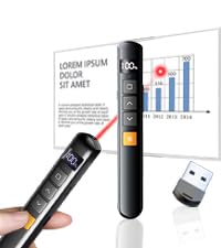 Presentador Inalámbrico LED USB Recargable con Pantalla Digital y Control de Volumen para Presentaciones en Windows y Mac