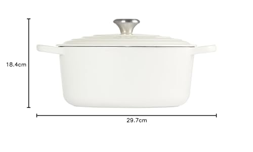 Le Creuset - Horno francés redondo de hierro fundido esmaltado, Blanco, 7.25 quart, 1