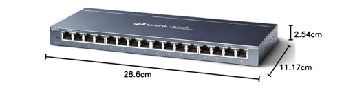TP-Link GIGABIT - Interruptor de computadora de 16 Puertos GIGABIT RJ45 Puertos