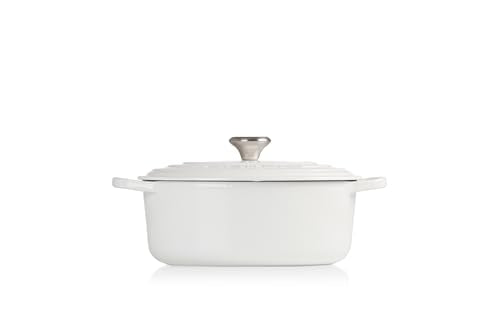 Le Creuset Signature de hierro fundido esmaltado Oval holandés francés horno, 2 3/4 Quart, blanco