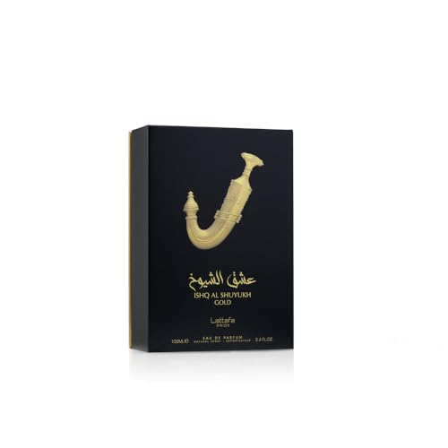 Lattafa Perfumes Ishq Al Shuyukh Gold for Unisex Eau de Parfum Spray, 3.4 Ounce