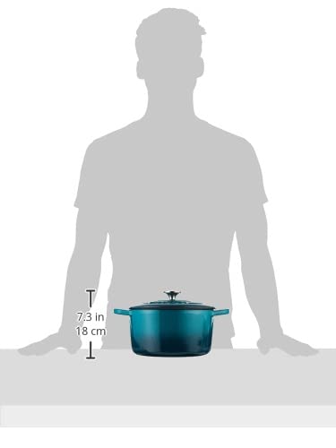 Crock Pot Olla, horno holandés redondo, Turquesa Degradado, 4.73 l, 1