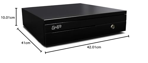 GHIA GCD581 Cajon de Dinero Negro Compartimientos 5 Billetes/ 8 Monedas,