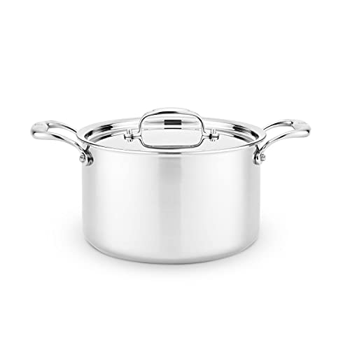 Heritage Steel - Maceta para salsa de 5 cuartos de galón, acero inoxidable 316Ti reforzado con titanio con construcción de 5 capas, lista para inducción y totalmente revestida, fabricada en Estados