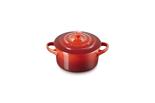 Le Creuset Juego de 4 mini cocottes con libro de cocina, 8 onzas cada una, cereza