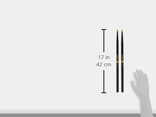 ProMark Baquetas Bateria - Forward Rebound 5A - ActiveGrip - Se vuelve más pegajoso a medida que las manos sudan - Acabado de agarre activo, Punta de Bellota, Madera de nogal americano - 1 par