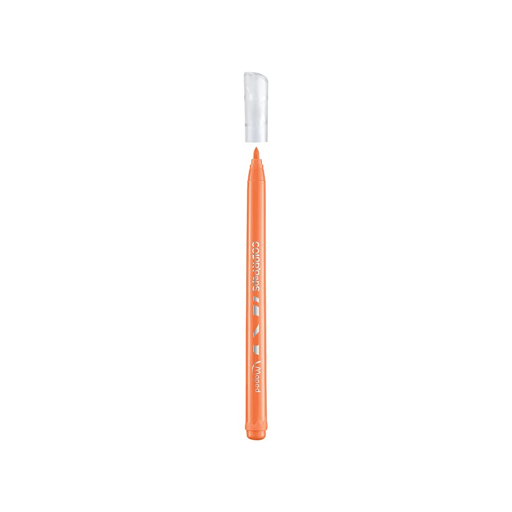 Maped - Plumones Ocean Color Peps - 36 rotuladores de tinta lavable para colorear - Punta mediana bloqueada suave - Bolsa de plástico de 36 colores