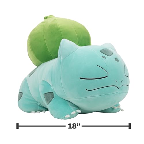 Peluche Pokemon Bulbasaur Felpa Premium 18 Pulgadas en Postura para Dormir