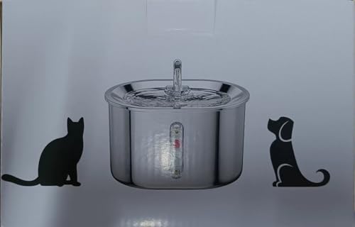Fuente de Agua para Mascotas Joric Acero Inoxidable Dispensador Automático 2.5 l Super Silencioso para Gatos