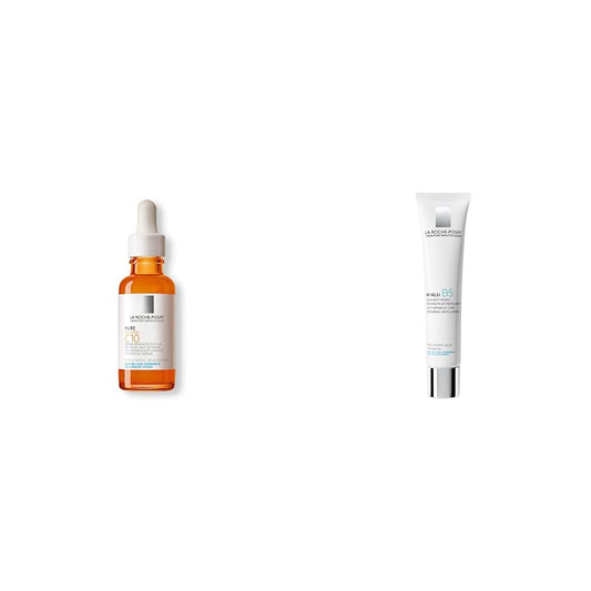 La Roche Posay Pure Vitamin C10 Serum Facial de Vitamina C Pura y Acido Salicilico. Suero Antiarrugas para Iluminar y Reafirmar La Piel, 30 ml + La Roche Posay Hyalu B5 Crema 40ml