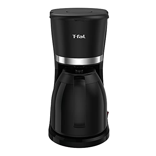 Cafetera de Filtro Permanente Cool Touch T-fal, capacidad para preparar 10 tazas, con Jarra térmica y filtro permanente, color Negra, modelo CM133852