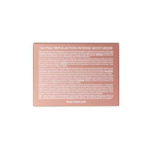 FOREO SUPERCHARGED Crema Hidratante Facial Triple Acción HA+PGA - Contorno de Ojos - Acido Hialuronico - Vitamina E - Vegano - Crema Facial Hombre - Skincare - 50 ml
