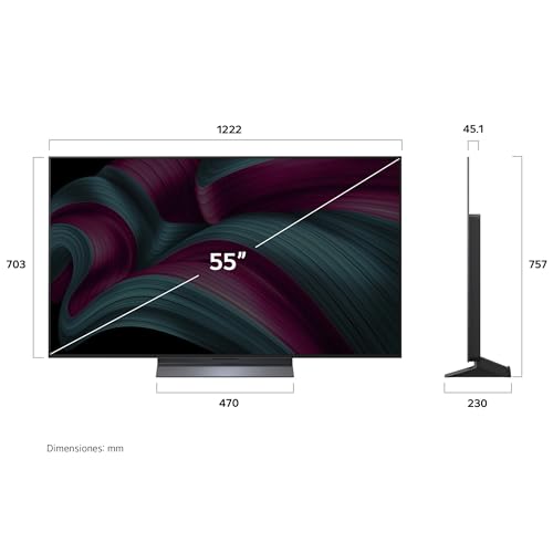 LG Pantalla 55 Pulgadas OLED EVO AI C5 4K Smart TV webOS 2025 OLED55C5PSA|Sistema Operativo webOS | Identificación de Voz AI | 120Hz | Dolby Atmos & Dolby Vision Channels | G-Sync & FreeSync