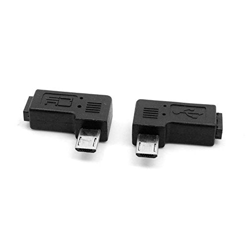 Adaptador Micro USB 5 Pines chenyang Negro Ángulo 90 Grados Paquete de 2 Piezas