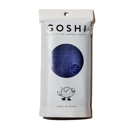 GOSHI - Toalla de ducha exfoliante, resistente a los desgarros, para todo tipo de piel, color azul índigo