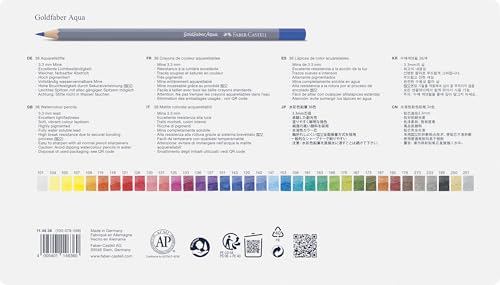 Faber-Castell Colores Goldfaber Acuarelables Para Arte con 36 Distintos Colores, estos lápices acuarelables permiten crear dibujos detallados como efectos acuarelados teniendo una experiencia creativa