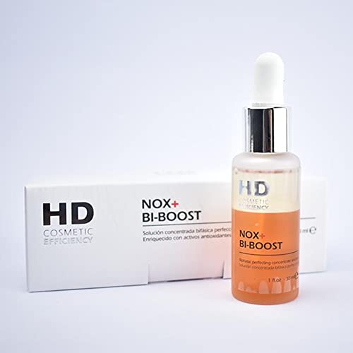 HD Cosmetic Efficiency NOX+ BI-BOOST 30 mL, concentrado bifásica perfeccionador enriquecido con antioxidantes de alta potencia.