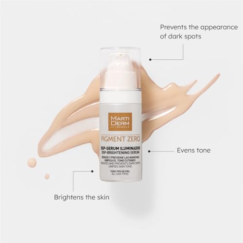 MartiDerm Pigment Zero DSP Sérum facial iluminador despigmentante Suero facial previene y reduce las primeras manchas. Hexilresorcinol + Genisteína + Ácido fítico - 30 Ml