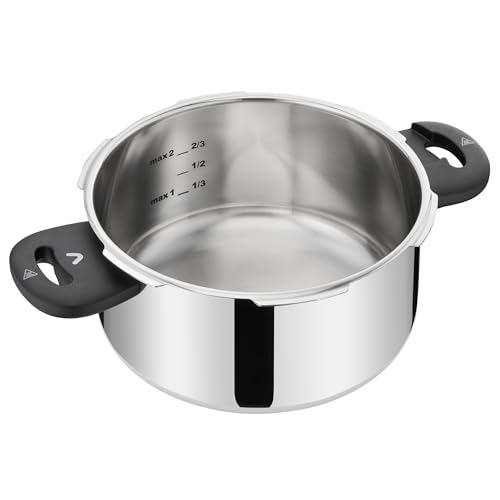 Olla de Presión T-fal Acero Inoxidable Compact Easy 4 Litros con 5 Sistemas de Seguridad