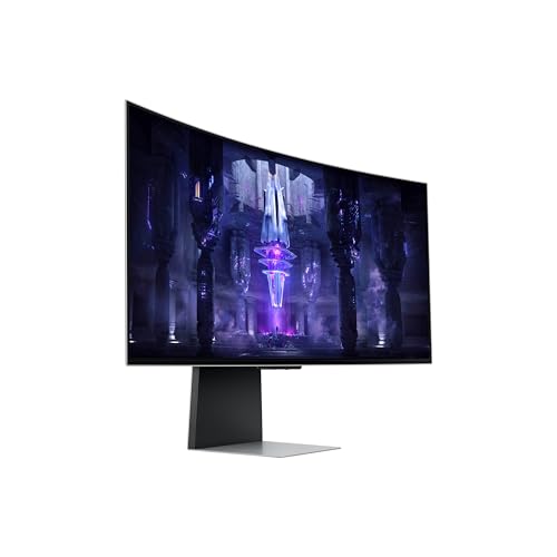 SAMSUNG 34-Inch Odyssey G85SB Series QD-OLED Ultra WQHD Curved Gaming Monitor, 175Hz, 0.03ms, DisplayHDR True Black 400, AMD FreeSync Premium Pro, Advanced Game Streaming, LS34BG850SNXZA, 2023
