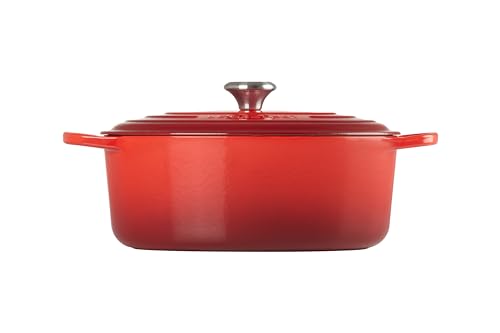 Le Creuset - Cacerola ovalada de hierro fundido esmaltado, 31 cm, 6,75 qt, color cereza