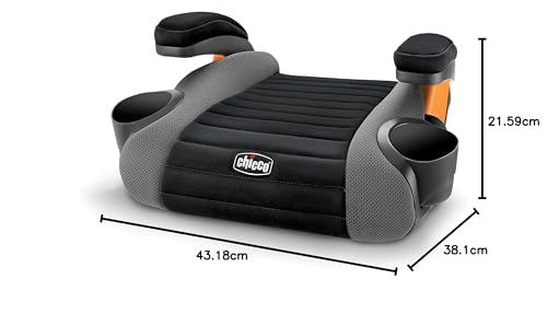 Chicco GoFit - Asiento elevador de coche sin espalda para niños de 40 a 100 libras, tiburón/negro/gris