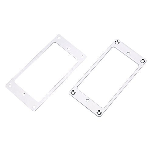 2 anillos de montaje de marco de pastilla Humbucker de metal, piezas de repuesto para guitarras el¨¦ctricas (plata)