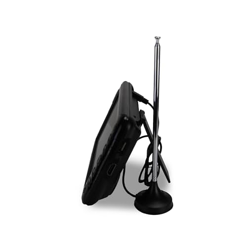 Emerson - Monitor LCD portátil de 7 Pulgadas, Funciona con Pilas Recargables con sintonizador Digital, Entrada HDMI/USB/AV, AC/DC, Control Remoto, Soporte - TV de Viaje pequeño para Coche, Camping