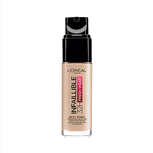 L´Oréal Paris, Base de maquillaje líquida de larga duración, Infallible 32h Freswear, Tono 130 True Beige, 30ml