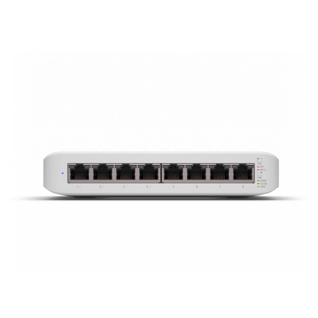 Ubiquiti UniFi Switch Lite 8 PoE | Switch Gigabit de 8 Puertos con 4 Puertos PoE+ 802.3at (USW-Lite-8-PoE), Blanco