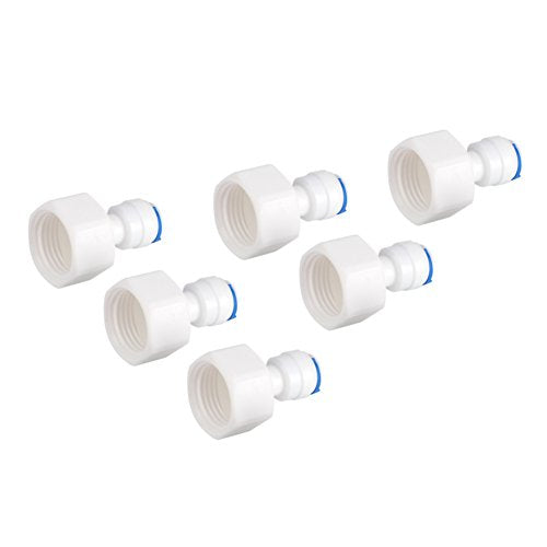 Mumusuki 6pcs 1/4" OD a 1/2" conector rápido hembra para filtro de agua de ósmosis inversa