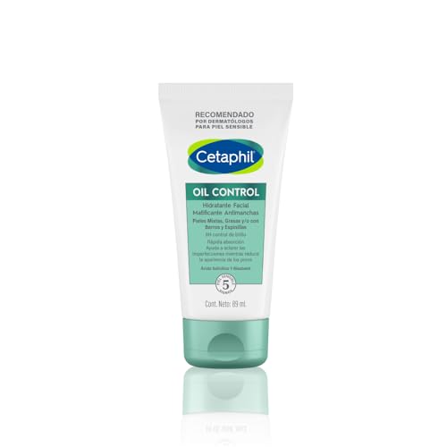 CETAPHIL Oil Control Hidratante Facial Matificante Antimanchas con Ácido Salicílico 89ml Hidrata Humecta y Trata la Piel Sensible Propensa a Imperfecciones Recomendado por Dermatólogos