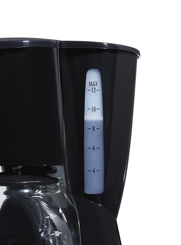 Hamilton Beach Cafetera programable de 12 tazas Hamilton Beach, jarra de vidrio, negro y plateado, 49465R