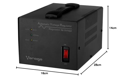 Regulador Automático de Voltaje Vorago AVR-400 175 Joules Supresor de Picos con 4 Contactos 1800W 3000 VA