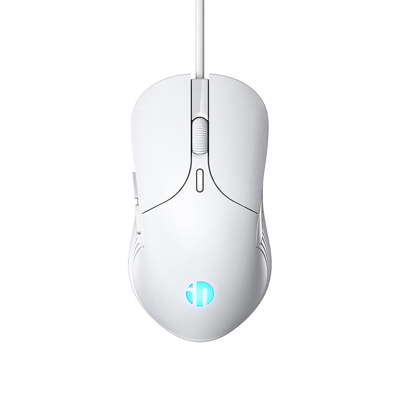 Mouse Gamer TECHWOLF Blanco USB RGB 4 Colores 6 Botones dpi Ajustable 7200 Clic Silencioso Diseño Ergonómico para Juegos y Oficina