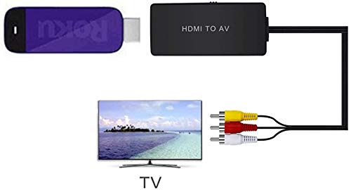 HDMI to RCA, HDMI to AV, Dinger HDMI to 3RCA CVBS AV Composite Video Audio Converter Adapter Supports PAL/NTSC, 1080P with 3 RCA Cable (HDMI to AV Converter)