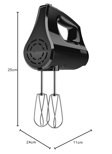 Batidora de mano BLACK+DECKER, 5 velodidades, negro, modelo MX400B-LA