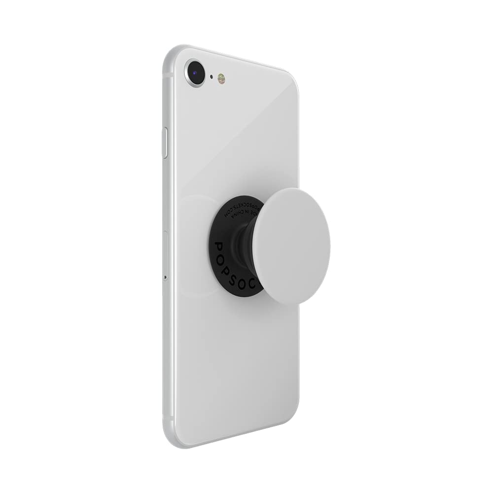 Soporte Extensible PopSockets Blanco sobre Negro con Parte Superior Intercambiable