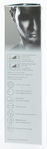 Trimmer Panasonic Gris Mate 39 Configuraciones para Barba, Cabello y Corporal para Hombres