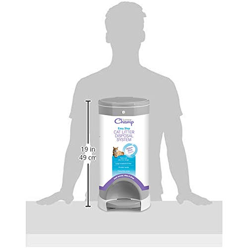 Litter Champ Premium Odor-Free Cat Litter Disposal System, Gray