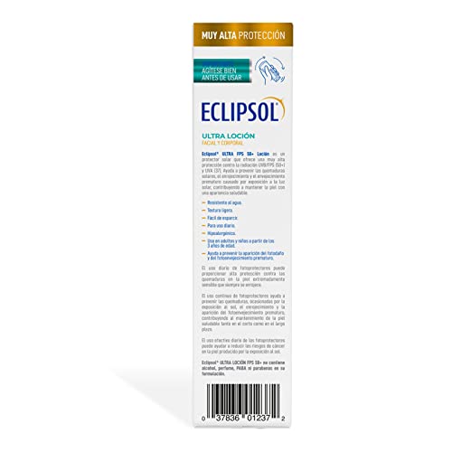 Loción Protector Solar FPS50+ Eclipsol Ultraligera Resistente al Agua