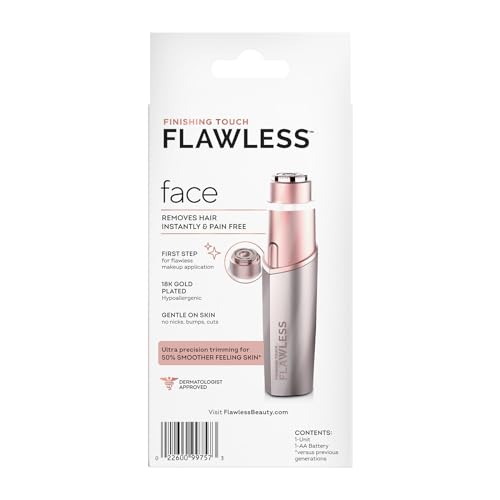 Finishing Touch Flawless Rose 4.0, Removedor De Vello Facial De Mujer, Elimina Vellos Sin Dolor Ni Irritación, 1 Pieza