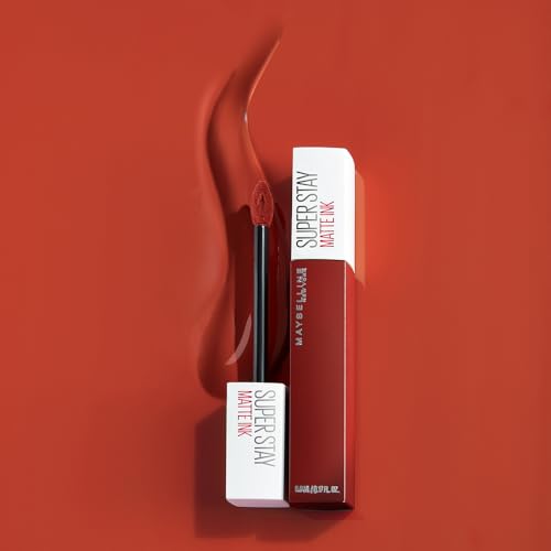 Maybelline Labial líquido matte de larga duración, Superstay Matte Ink Spiced Edition tono Hustler, 5g