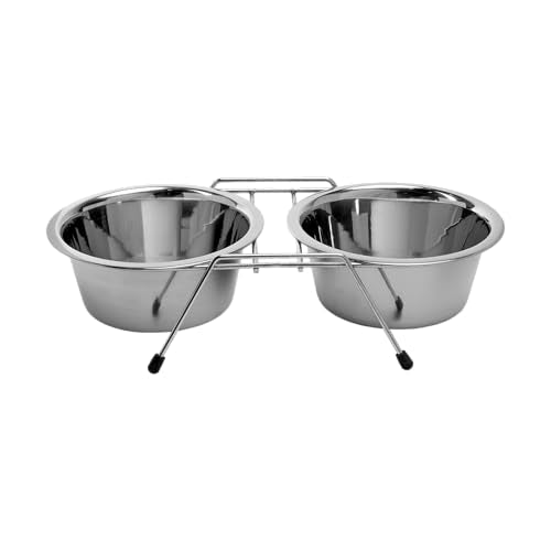 Platos de Acero Fancy Pets Azul Comedero Doble para Perro