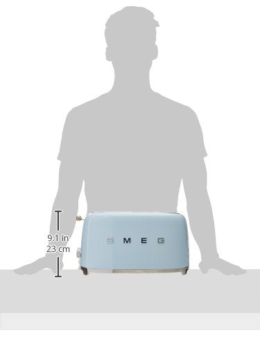 Smeg TSF02PBUS Tostadora 4 rebanadas, Color Azul Pastel