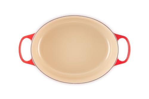 Le Creuset - Cacerola ovalada de hierro fundido esmaltado, 31 cm, 6,75 qt, color cereza