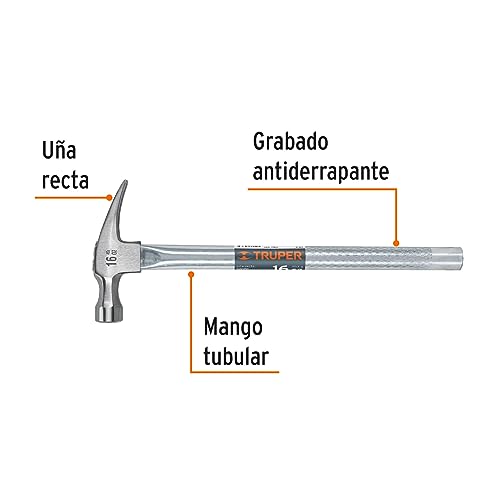 Martillo Uña Recta Truper MTR-16 Tubular 16 oz