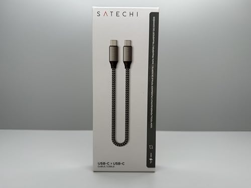 Cable de Carga USB-C Satechi Plata de 25 cm para MacBook Pro/Air M2 M1 iPad Pro/Air M2 Mac Mini iMac M1