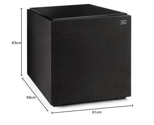 Definitive Technology DN15 Subwoofer de Ultra Rendimiento de 1500 W y 15" con radiadores de Graves Dobles de 15"